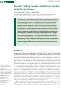 Cover page: Myosin folding boosts solubility in cardiac muscle sarcomeres.