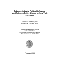 Cover page: Tobacco Industry Political Influence and Tobacco Policy Making in New York 1983-1999