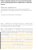 Cover page: Pattern‐matching indexing of Laue and monochromatic serial crystallography data for applications in materials science
