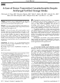 Cover page of A Case of Donor-Transmitted Candida Keratitis Despite Antifungal Fortified Storage Media