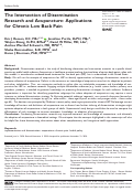 Cover page: The Intersection of Dissemination Research and Acupuncture: Applications for Chronic Low Back Pain.