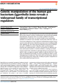 Cover page: Genetic manipulation of the human gut bacterium Eggerthella lenta reveals a widespread family of transcriptional regulators