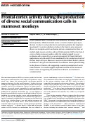 Cover page: Frontal cortex activity during the production of diverse social communication calls in marmoset monkeys.