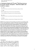 Cover page: A mechanistic model of H{sub 2}{sup 18}O and C{sup 18}OO fluxes between ecosystems and t he atmosphere: Model description and sensitivity analyses