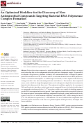 Cover page: An Optimized Workflow for the Discovery of New Antimicrobial Compounds Targeting Bacterial RNA Polymerase Complex Formation