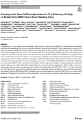 Cover page: Hematopoietic Stem Cell Transplantation for C1q Deficiency: A Study on Behalf of the EBMT Inborn Errors Working Party.