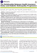 Cover page: The Relationship Between Health Insurance Status and Diabetic Retinopathy Progression