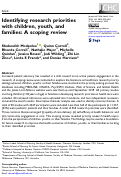 Cover page: Identifying research priorities with children, youth, and families: A scoping review.