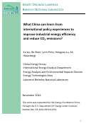 Cover page: What China can learn from international policy experiences to improve industrial energy efficiency and reduce CO2 emissions?: