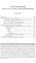 Cover page: Gideon Incarcerated: Access to Counsel in Pretrial Detention