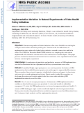 Cover page: Implementation Variation in Natural Experiments of State Health Policy Initiatives.