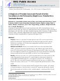 Cover page: A diagnosis of prostate cancer and pursuit of active surveillance is not followed by weight loss: potential for a teachable moment