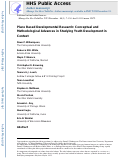 Cover page: Place-Based Developmental Research: Conceptual and Methodological Advances in Studying Youth Development in Context.