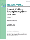 Cover page: Community wind power ownership schemes in Europe and their relevance to 
the United States