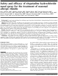 Cover page: Safety and efficacy of olopatadine hydrochloride nasal spray for the treatment of seasonal allergic rhinitis