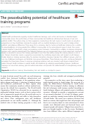 Cover page: The peacebuilding potential of healthcare training programs