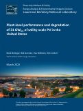 Cover page: Plant-level performance and degradation of 31 GW-DC of utility-scale PV in the United States