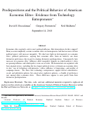 Cover page: Predispositions and the Political Behavior of American Economic Elites: Evidence from Technology Entrepreneurs