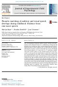 Cover page: Phonetic matching of auditory and visual speech develops during childhood: Evidence from sine-wave speech