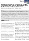 Cover page: Evaluating reliability and validity of the modified radiographic union scale for tibia (mRUST) among North American and Tanzanian surgeons