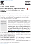 Cover page: Hypoxia-Inducible Factor 1α Signaling Promotes Repair of the Alveolar Epithelium after Acute Lung Injury