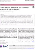 Cover page: Transcriptional silencing in Saccharomyces cerevisiae: known unknowns.