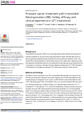 Cover page: Prostate cancer treatment with Irreversible Electroporation (IRE): Safety, efficacy and clinical experience in 471 treatments