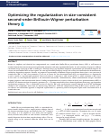 Cover page: Optimizing the regularization in size-consistent second-order Brillouin-Wigner perturbation theory.