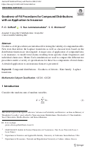 Cover page: Goodness-of-Fit Procedures for Compound Distributions with an Application to Insurance