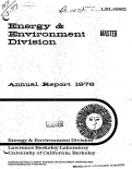 Cover page: ENERGY AND ENVIRONMENT DIVISION. ANNUAL REPORT 1976.