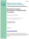 Cover page: Distributed Generation Investment by a Microgrid under Uncertainty