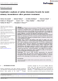 Cover page: Qualitative analysis of online discussion boards for male urinary incontinence after prostate treatment