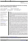 Cover page: Glycemic treatment deintensification practices in nursing home residents with type 2 diabetes