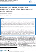 Cover page: Horizontal gene transfer dynamics and distribution of fitness effects during microbial in silico evolution