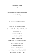 Cover page: The Annapolis Accords on the use of toxicology in decision-making. Annapolis Center 
Workshop Report.