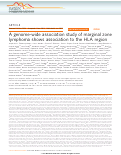 Cover page: A genome-wide association study of marginal zone lymphoma shows association to the HLA region