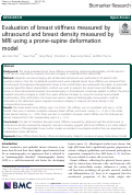 Cover page: Evaluation of breast stiffness measured by ultrasound and breast density measured by MRI using a prone-supine deformation model