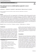 Cover page: The radiologists role in a multidisciplinary approach to cancer in pregnancy.