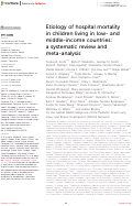 Cover page: Etiology of hospital mortality in children living in low- and middle-income countries: a systematic review and meta-analysis.