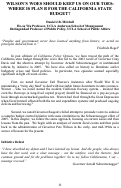 Cover page: Wilson’s Woes Should Keep Us on Our Toes: Where is Plan B for the California State Budget?