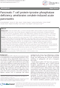 Cover page: Pancreatic T cell protein-tyrosine phosphatase deficiency ameliorates cerulein-induced acute pancreatitis