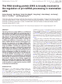 Cover page: The RNA binding protein EWS is broadly involved in the regulation of pri-miRNA processing in mammalian cells