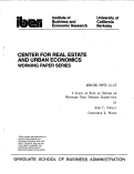 Cover page: A Study of Rate of Return on Mortgage Pass Through Securities