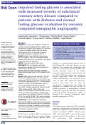 Cover page: Impaired fasting glucose is associated with increased severity of subclinical coronary artery disease compared to patients with diabetes and normal fasting glucose: evaluation by coronary computed tomographic angiography