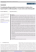 Cover page: Transitioning disopyramide to mavacamten in obstructive hypertrophic cardiomyopathy: A case series and clinical guide