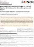 Cover page: Personalized nutritional management in the transition from non-dialysis dependent chronic kidney disease to dialysis.