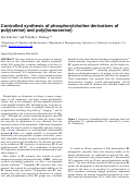Cover page: Controlled Synthesis of Phosphorylcholine Derivatives of Poly(serine) and Poly(homoserine)