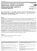 Cover page of Autoimmune antibodies and systemic inflammatory markers are prevalent and associated with cognition in individuals aged 90+