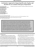 Cover page: An Intensive Approach to Improving Diversity, Equity, and Inclusion in an Academic Emergency Department