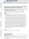Cover page of Do Different Types of Potentially Traumatic Events Hold Different Relationships With Substance Use in Adolescence?